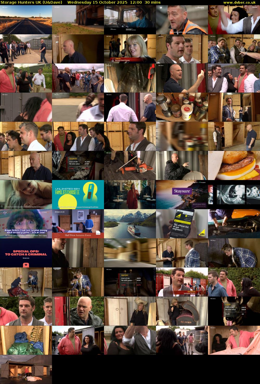 Storage Hunters UK (U&Dave) Wednesday 15 October 2025 12:00 - 12:30