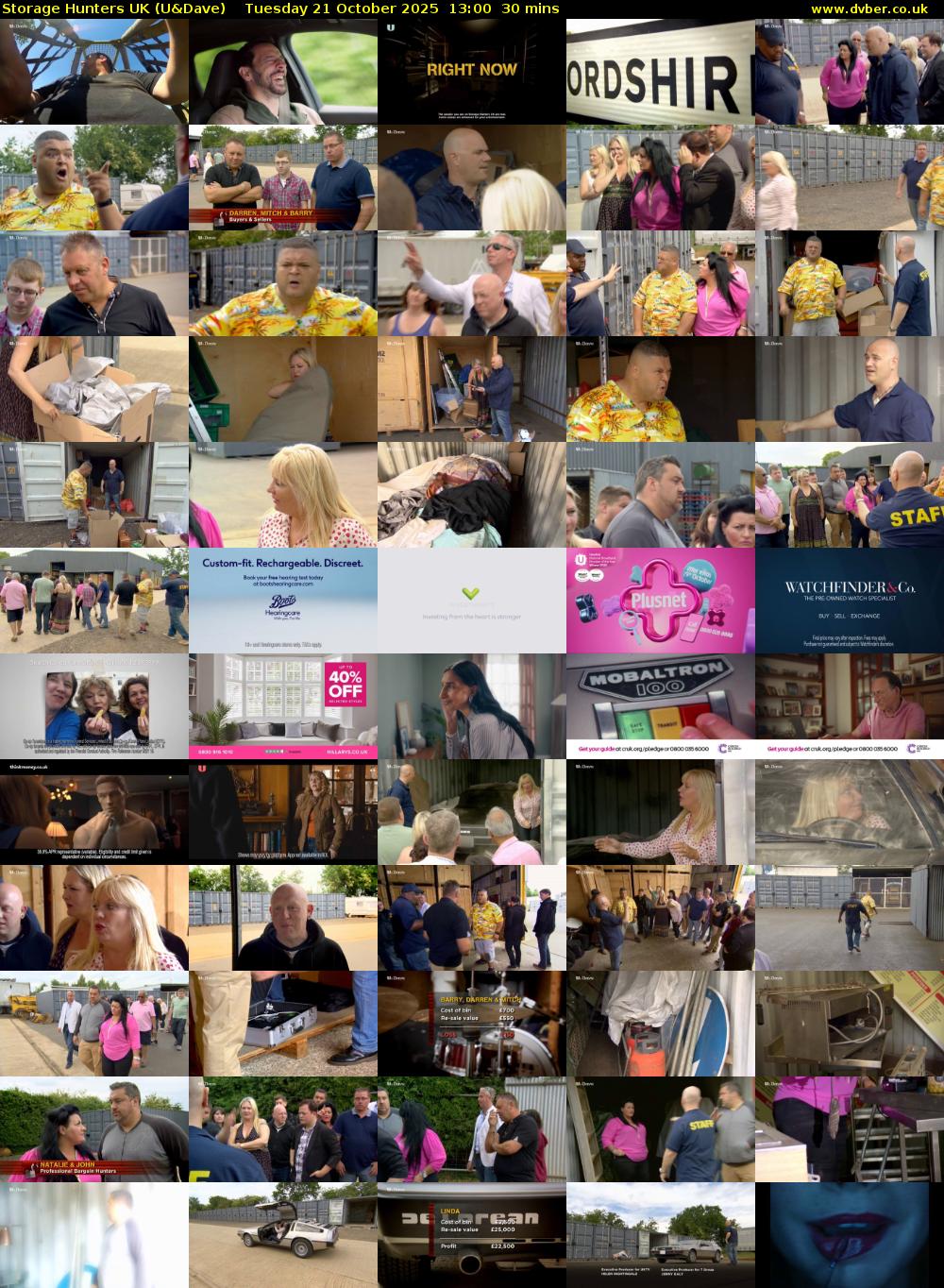 Storage Hunters UK (U&Dave) Tuesday 21 October 2025 13:00 - 13:30