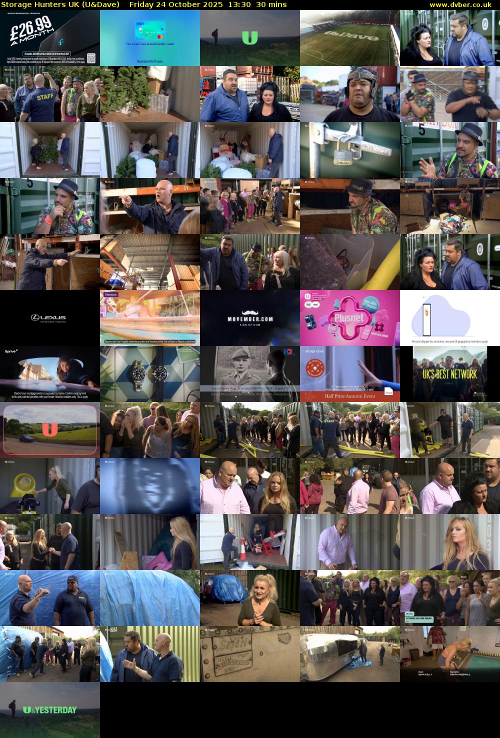 Storage Hunters UK (U&Dave) Friday 24 October 2025 13:30 - 14:00