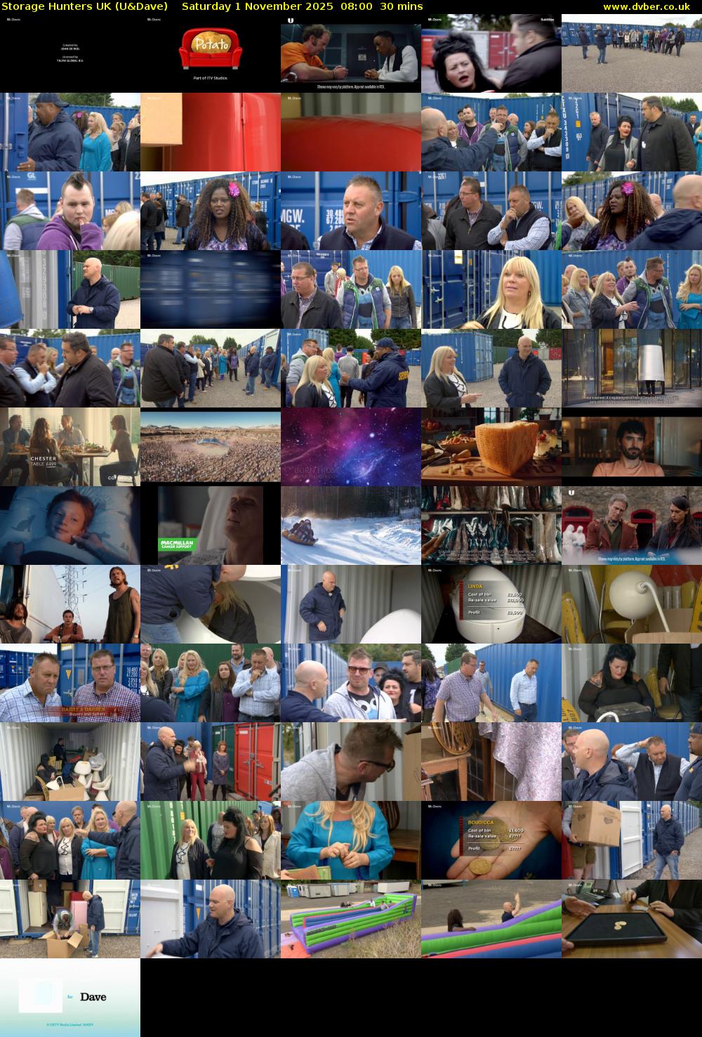 Storage Hunters UK (U&Dave) Saturday 1 November 2025 08:00 - 08:30