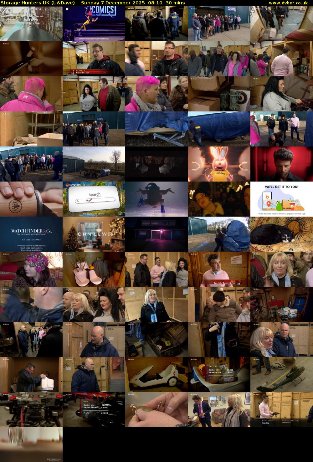 Storage Hunters UK (U&Dave) Sunday 7 December 2025 08:10 - 08:40