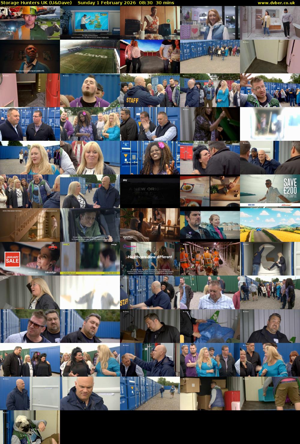 Storage Hunters UK (U&Dave) Sunday 1 February 2026 08:30 - 09:00
