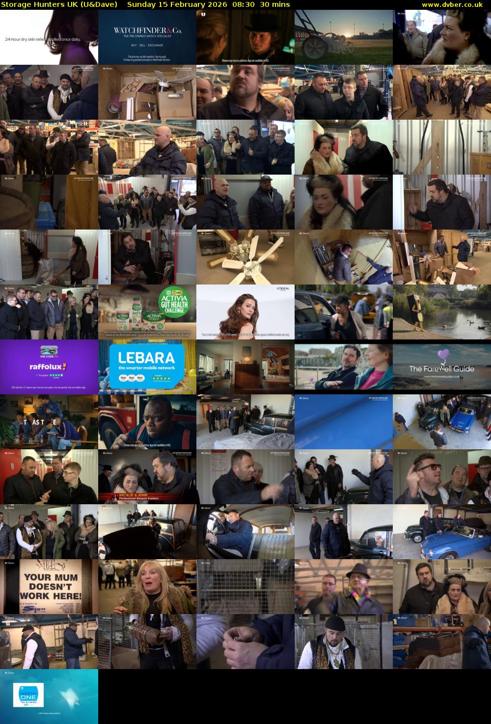 Storage Hunters UK (U&Dave) Sunday 15 February 2026 08:30 - 09:00