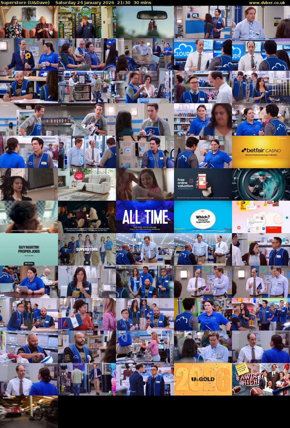 Superstore (U&Dave) Saturday 24 January 2026 21:30 - 22:00