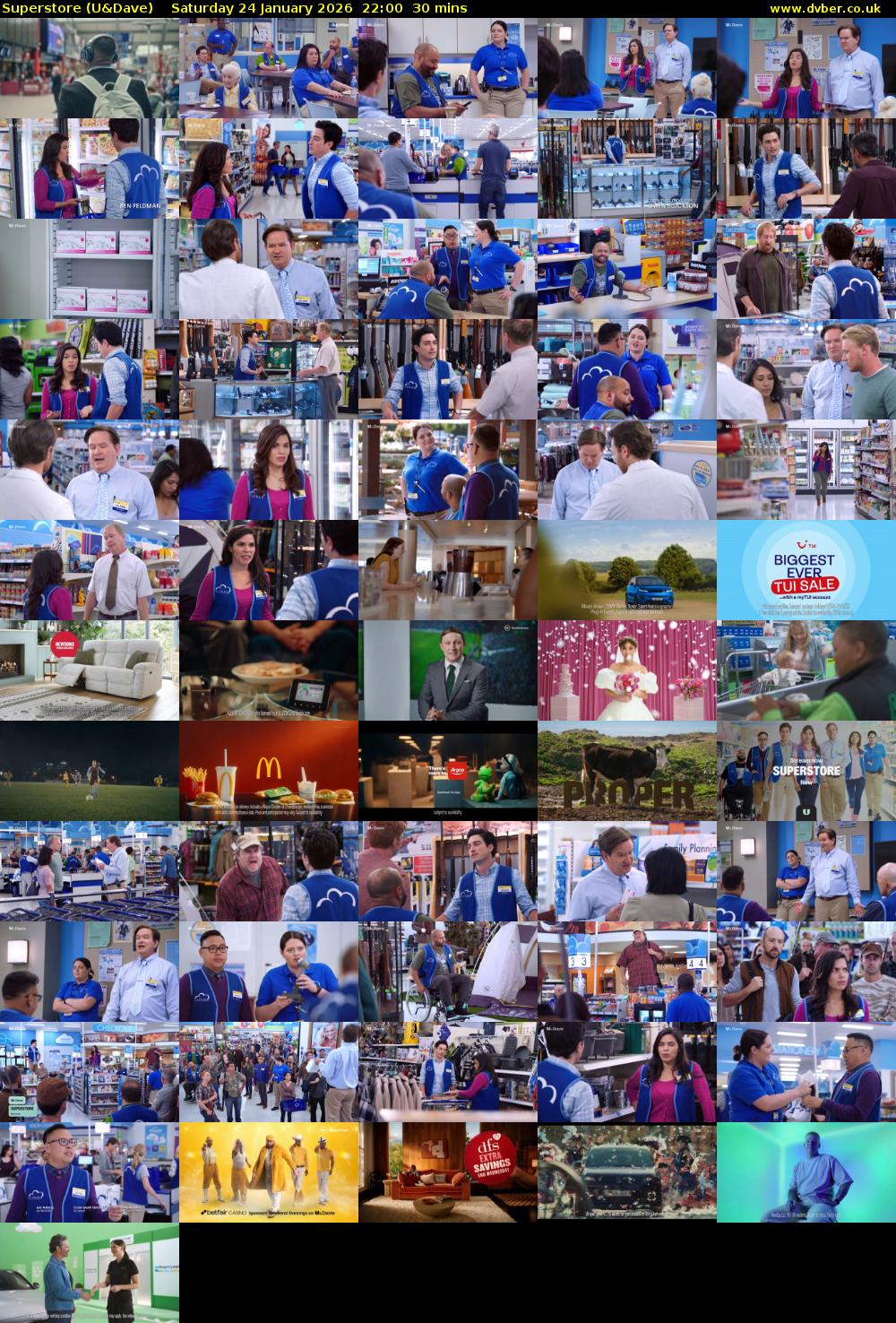 Superstore (U&Dave) Saturday 24 January 2026 22:00 - 22:30