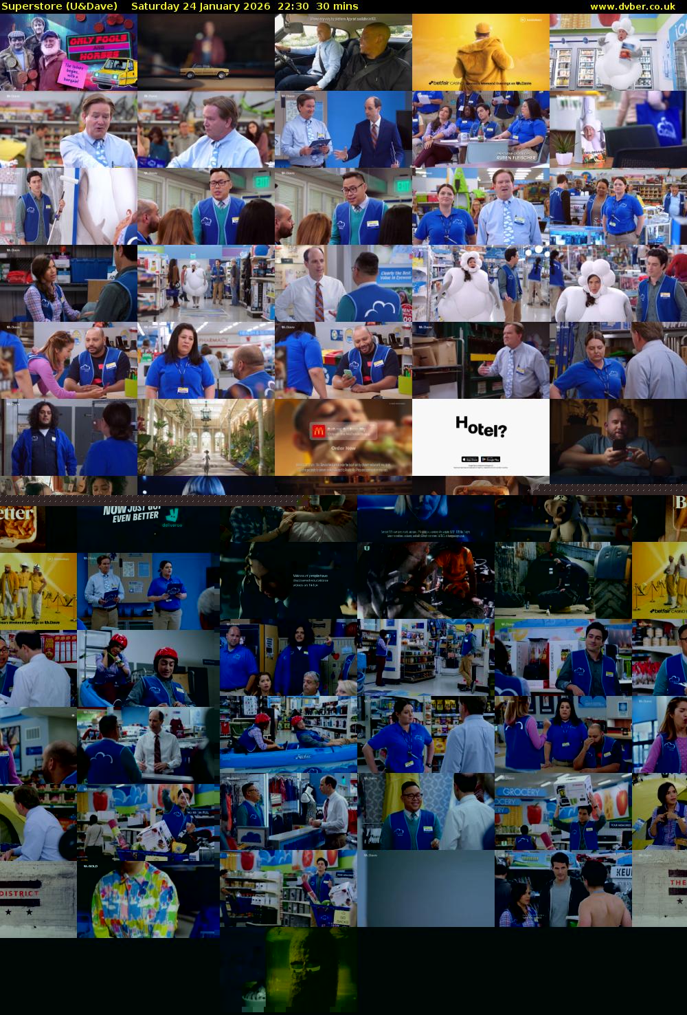 Superstore (U&Dave) Saturday 24 January 2026 22:30 - 23:00