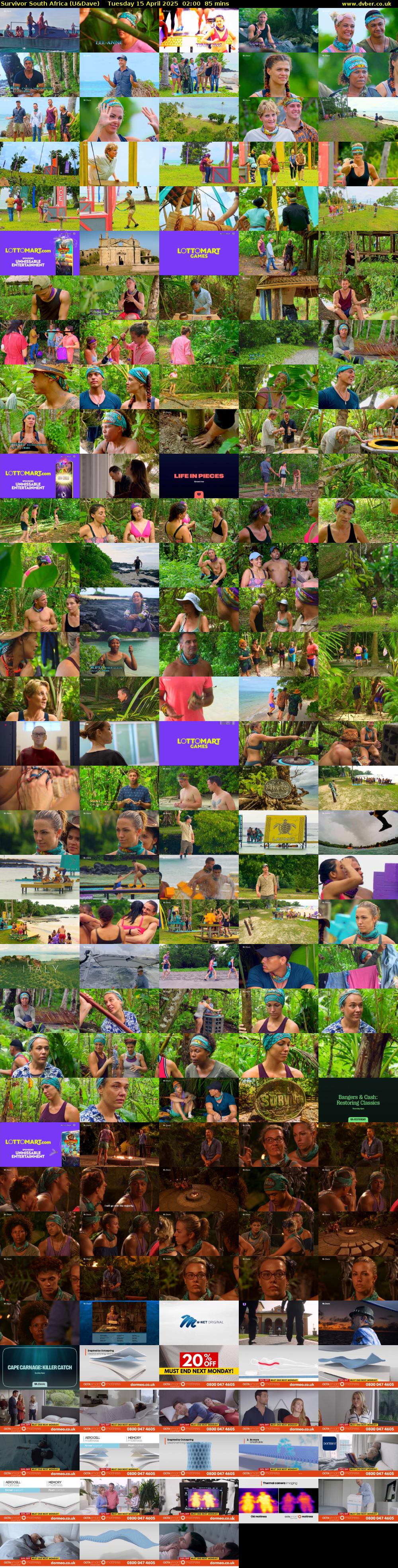 Survivor South Africa (U&Dave) Tuesday 15 April 2025 02:00 - 03:25