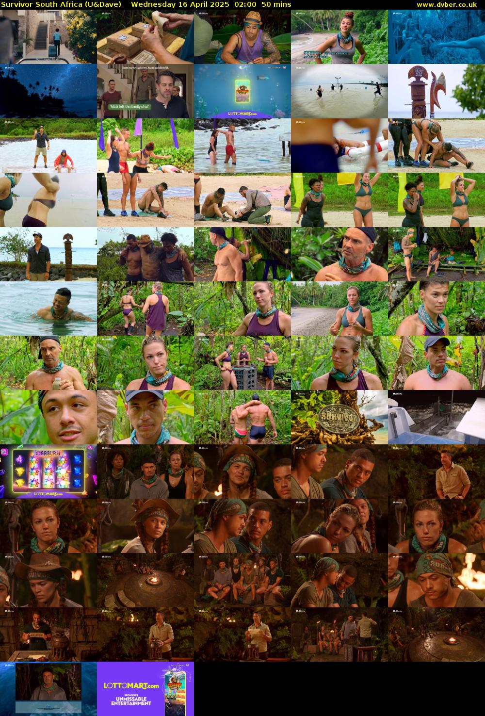 Survivor South Africa (U&Dave) Wednesday 16 April 2025 02:00 - 02:50