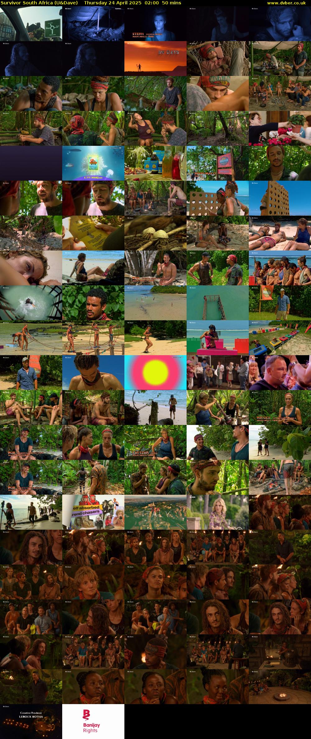 Survivor South Africa (U&Dave) Thursday 24 April 2025 02:00 - 02:50