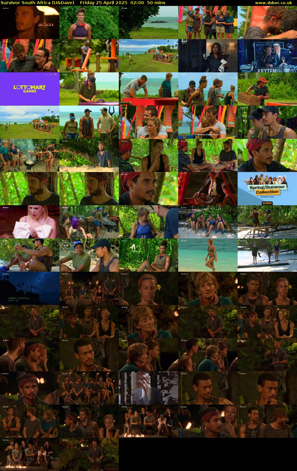 Survivor South Africa (U&Dave) Friday 25 April 2025 02:00 - 02:50