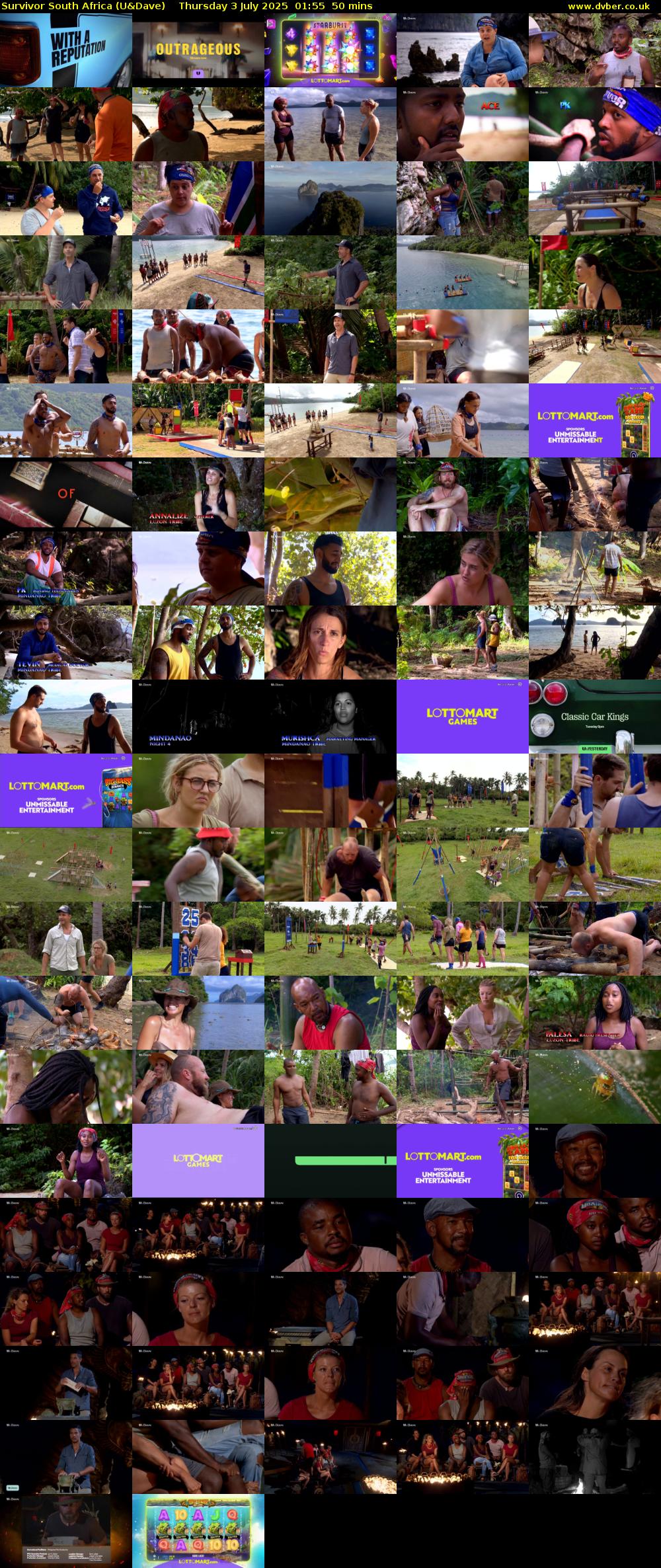 Survivor South Africa (U&Dave) Thursday 3 July 2025 01:55 - 02:45