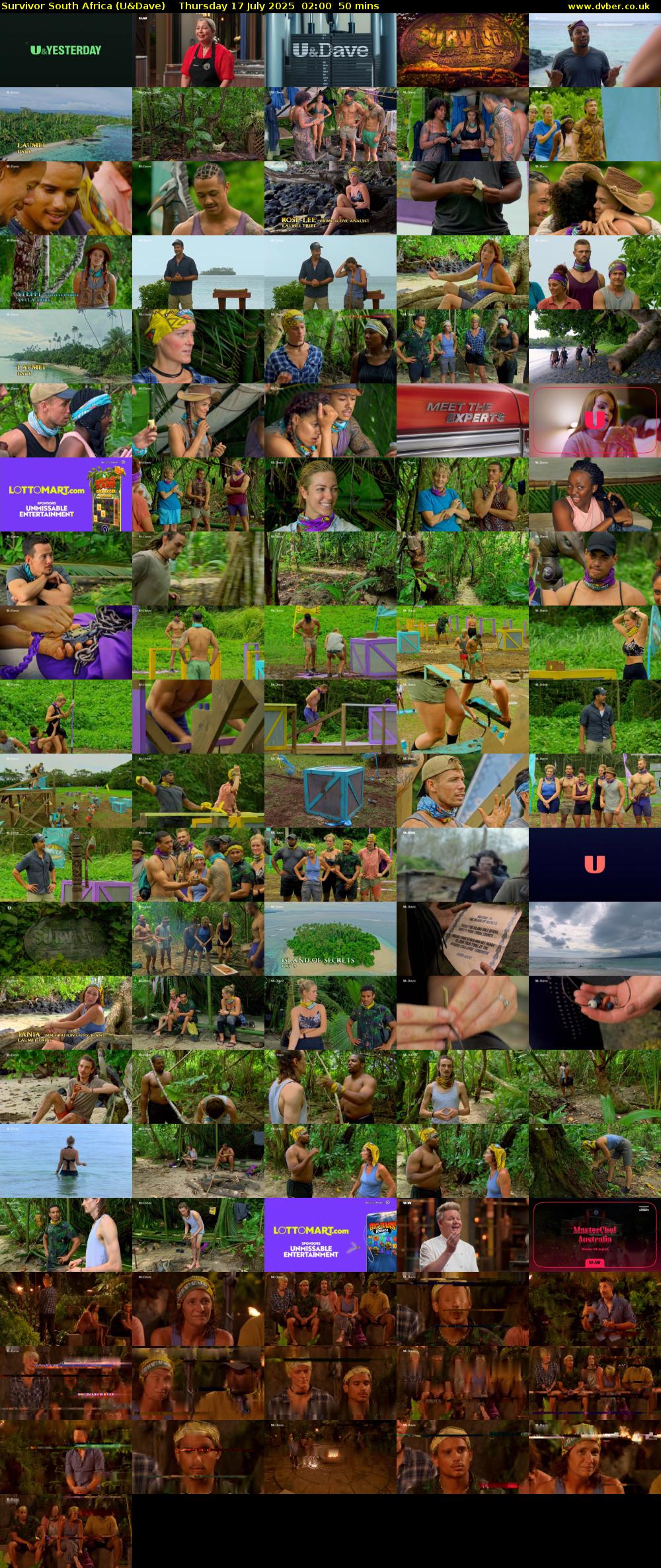 Survivor South Africa (U&Dave) Thursday 17 July 2025 02:00 - 02:50