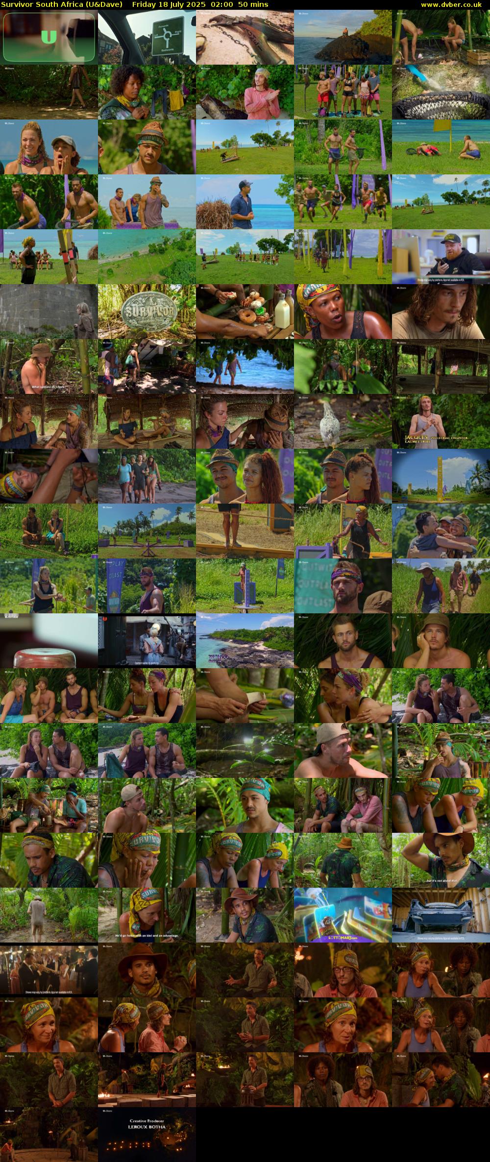 Survivor South Africa (U&Dave) Friday 18 July 2025 02:00 - 02:50