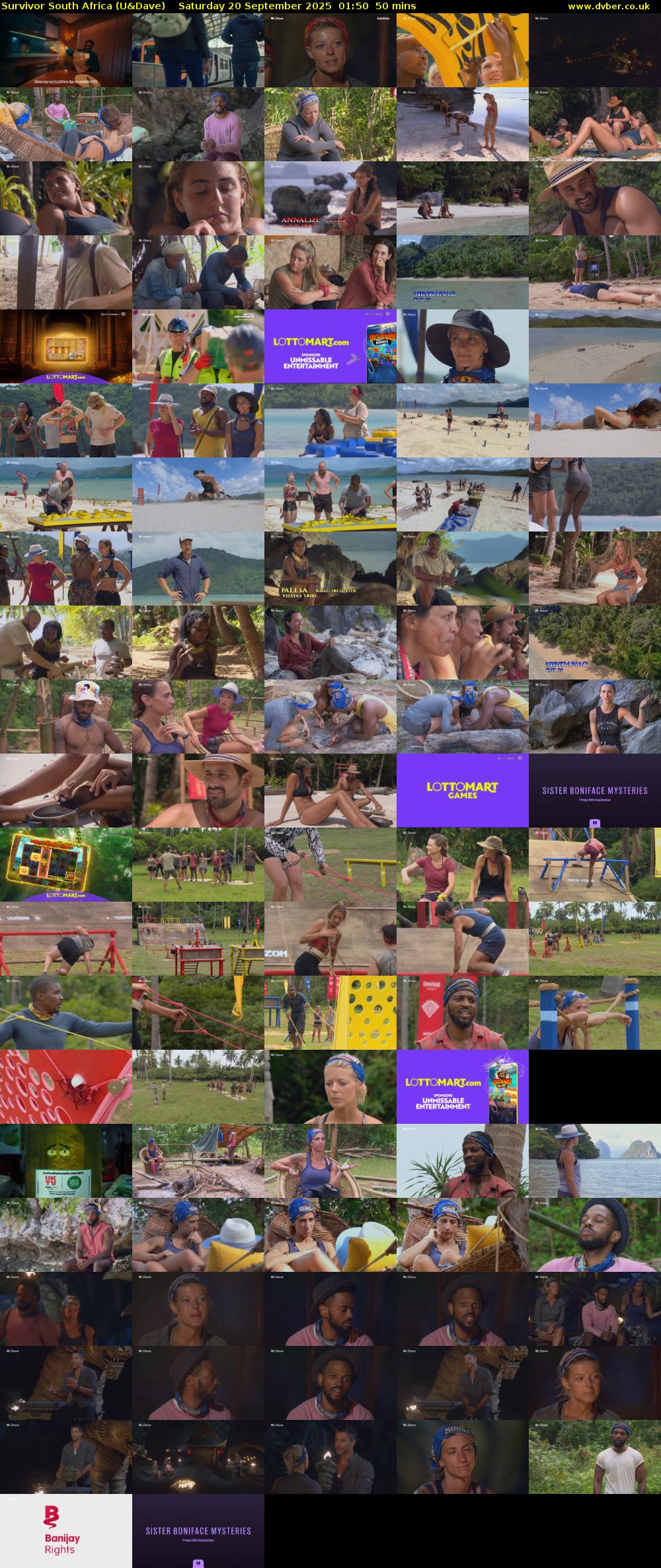 Survivor South Africa (U&Dave) Saturday 20 September 2025 01:50 - 02:40
