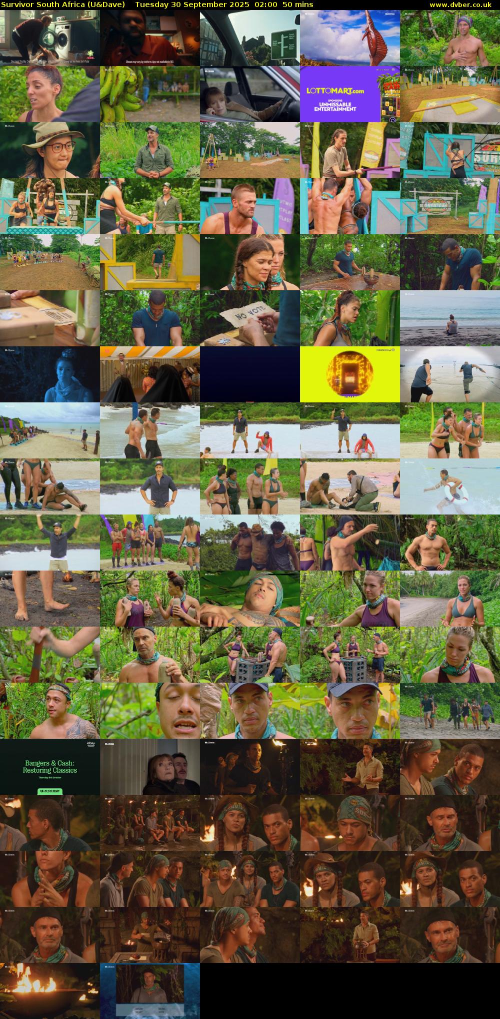 Survivor South Africa (U&Dave) Tuesday 30 September 2025 02:00 - 02:50