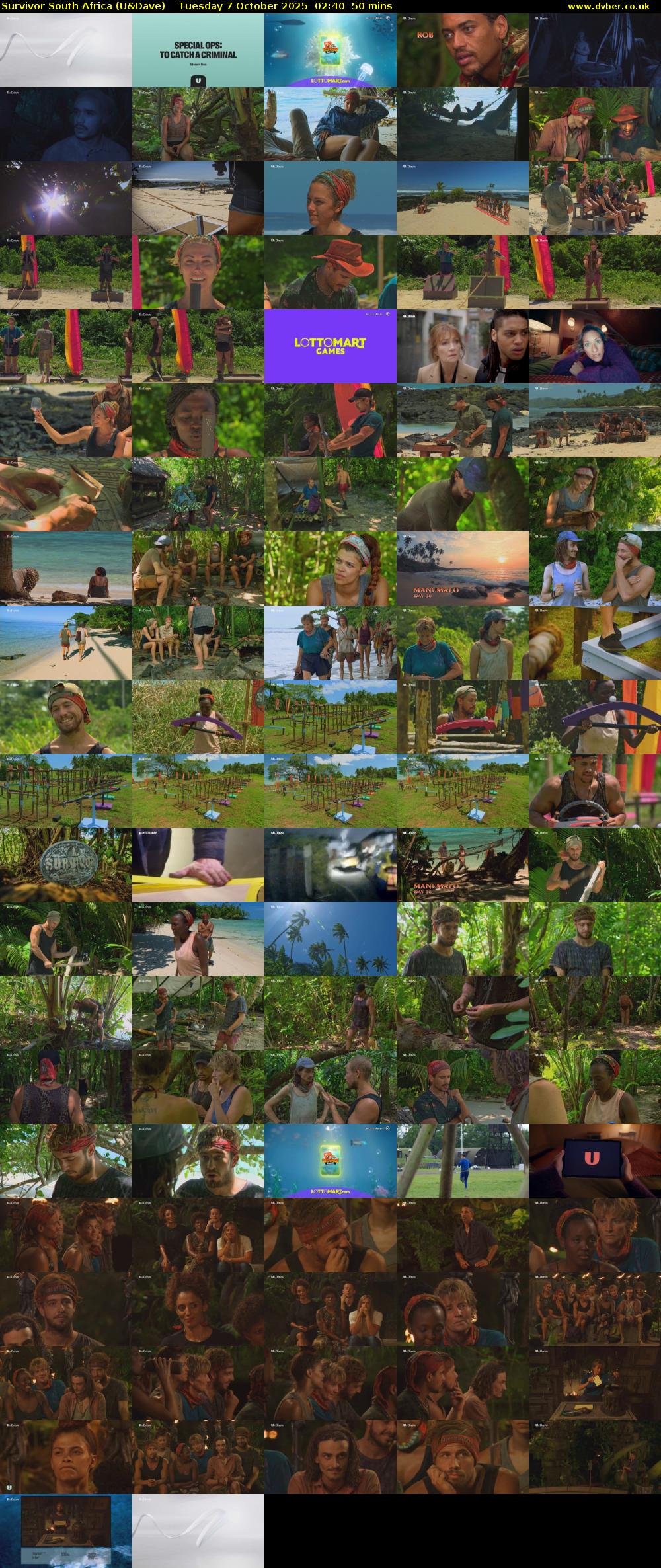 Survivor South Africa (U&Dave) Tuesday 7 October 2025 02:40 - 03:30