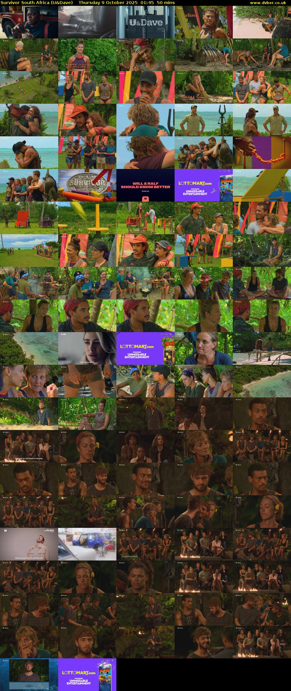 Survivor South Africa (U&Dave) Thursday 9 October 2025 01:45 - 02:35