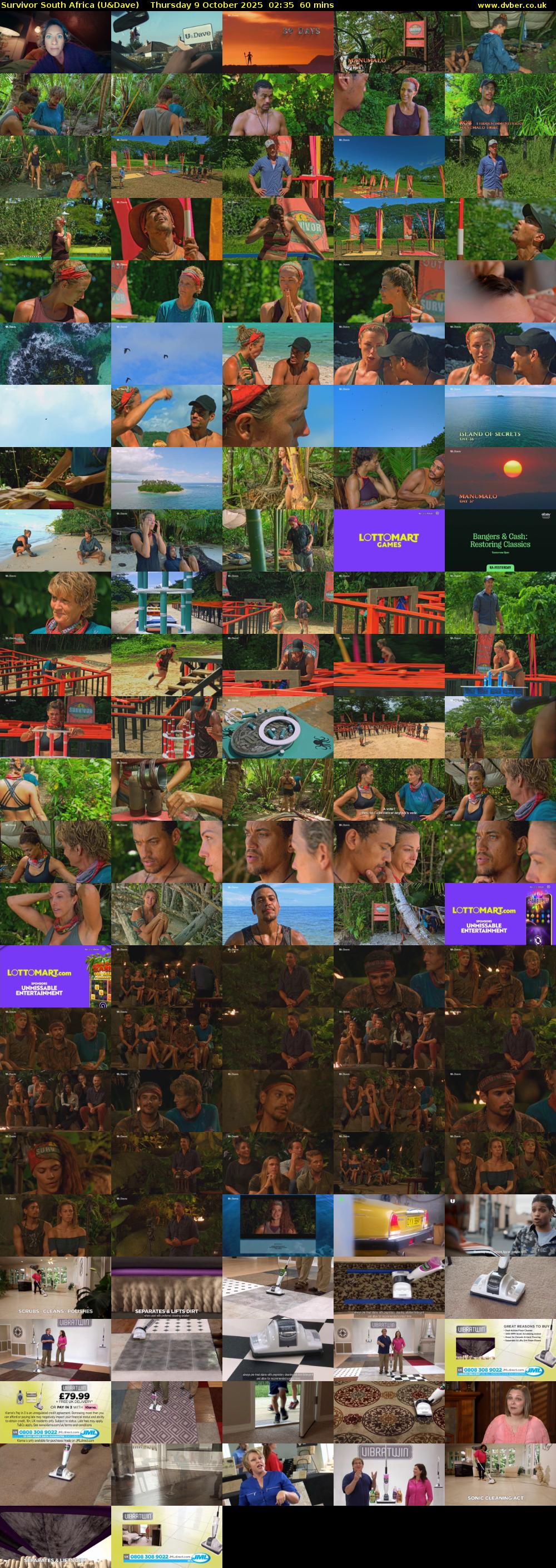 Survivor South Africa (U&Dave) Thursday 9 October 2025 02:35 - 03:35
