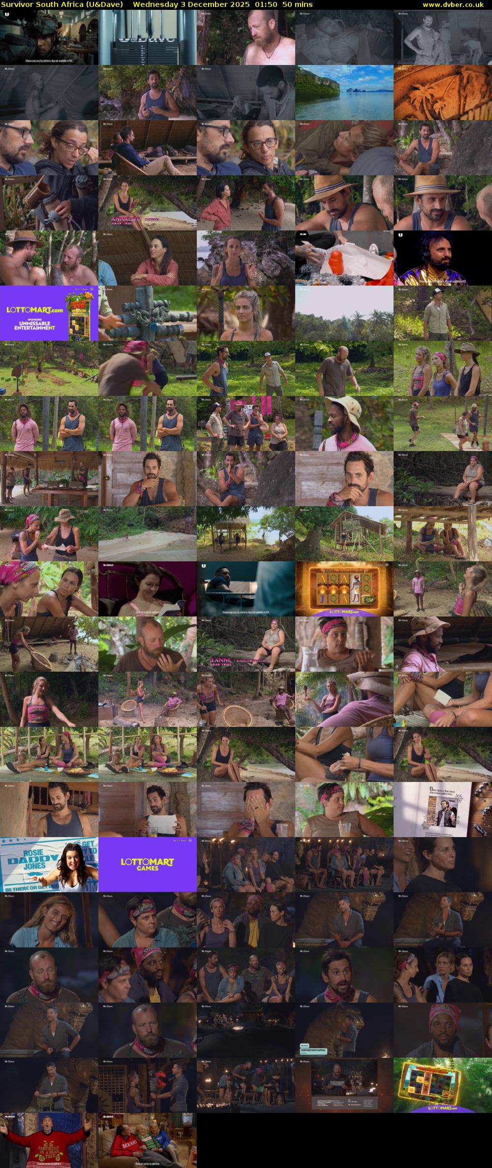 Survivor South Africa (U&Dave) Wednesday 3 December 2025 01:50 - 02:40