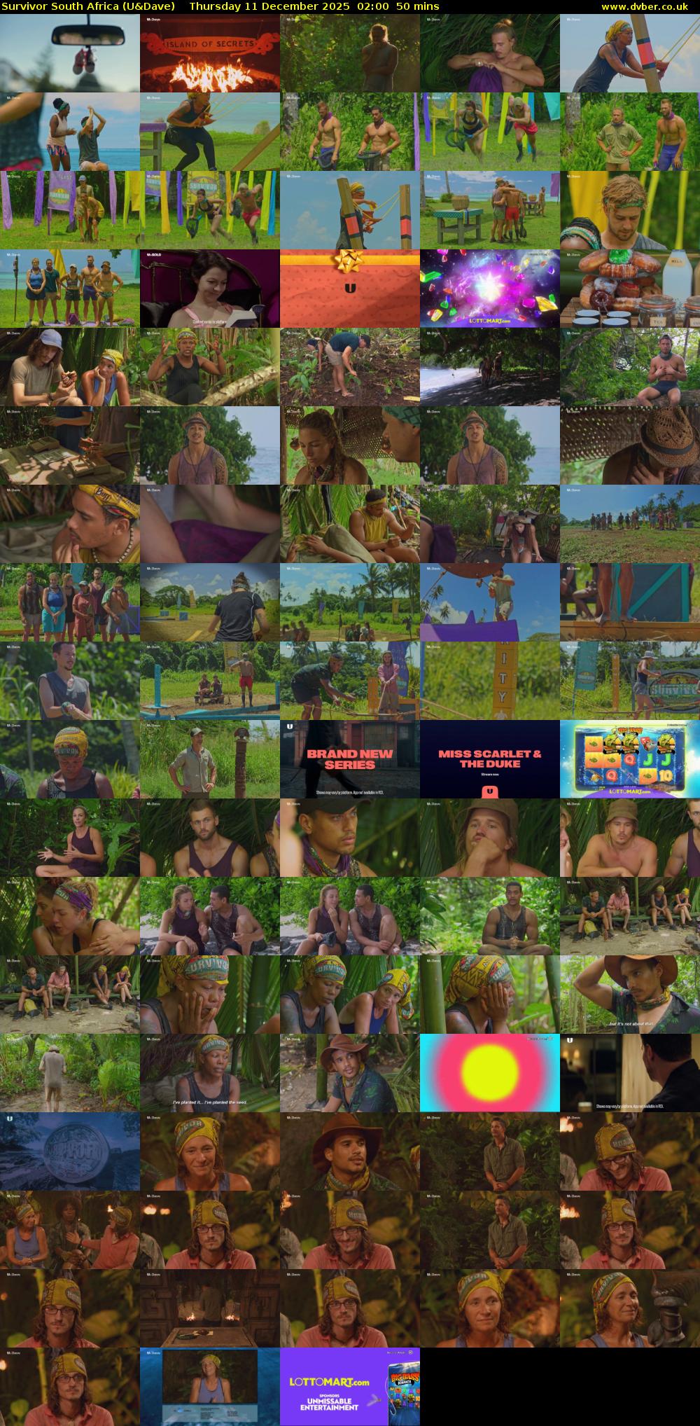 Survivor South Africa (U&Dave) Thursday 11 December 2025 02:00 - 02:50