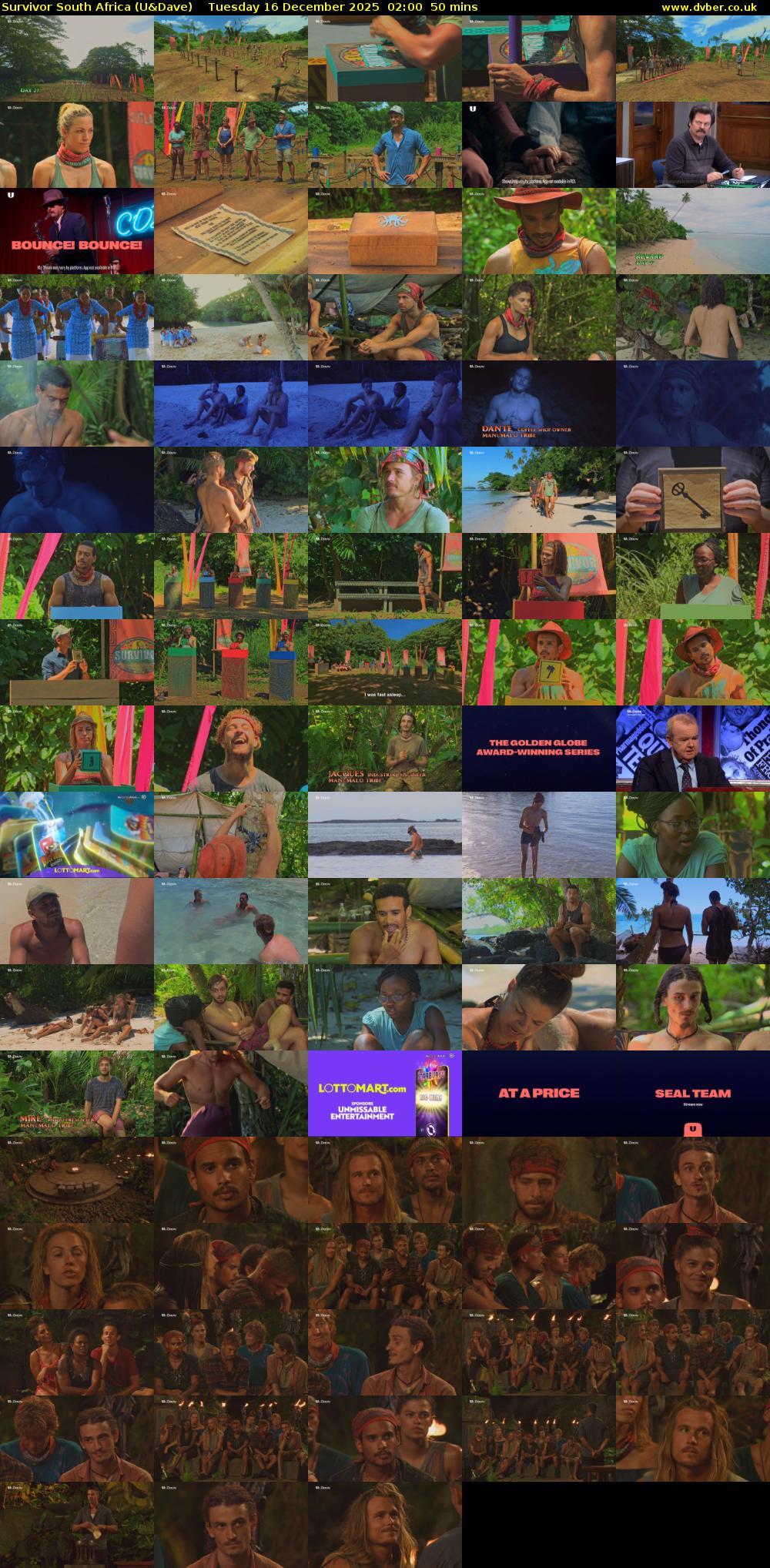 Survivor South Africa (U&Dave) Tuesday 16 December 2025 02:00 - 02:50