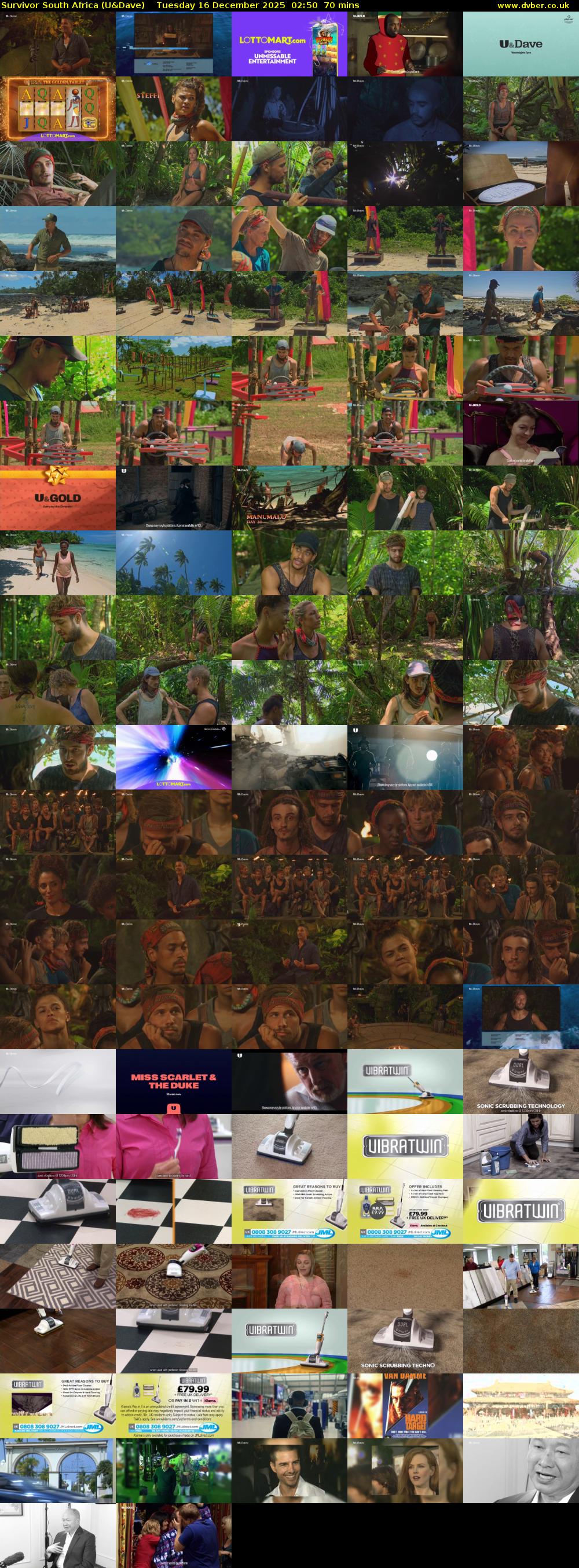 Survivor South Africa (U&Dave) Tuesday 16 December 2025 02:50 - 04:00