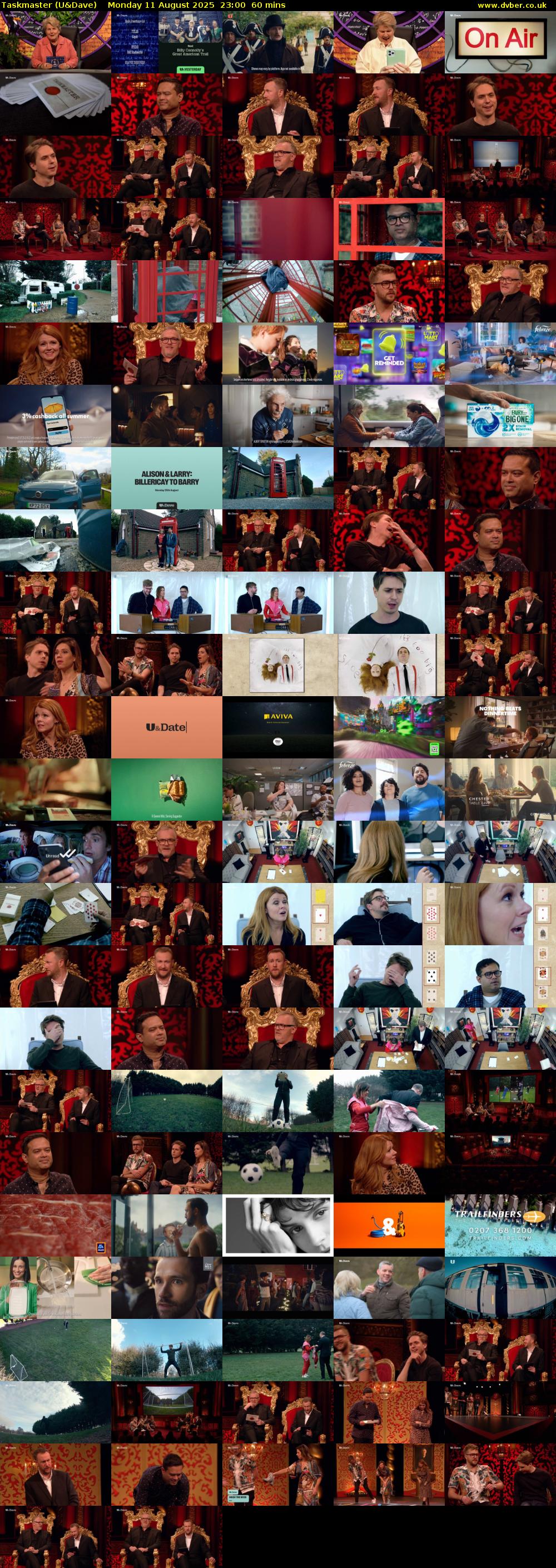 Taskmaster (U&Dave) Monday 11 August 2025 23:00 - 00:00