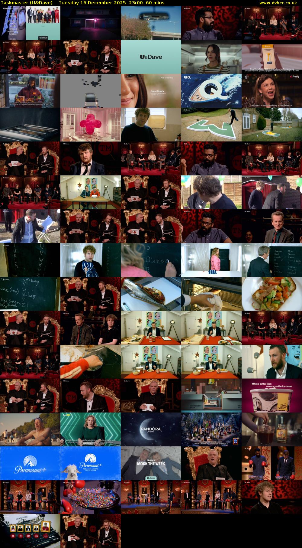 Taskmaster (U&Dave) Tuesday 16 December 2025 23:00 - 00:00