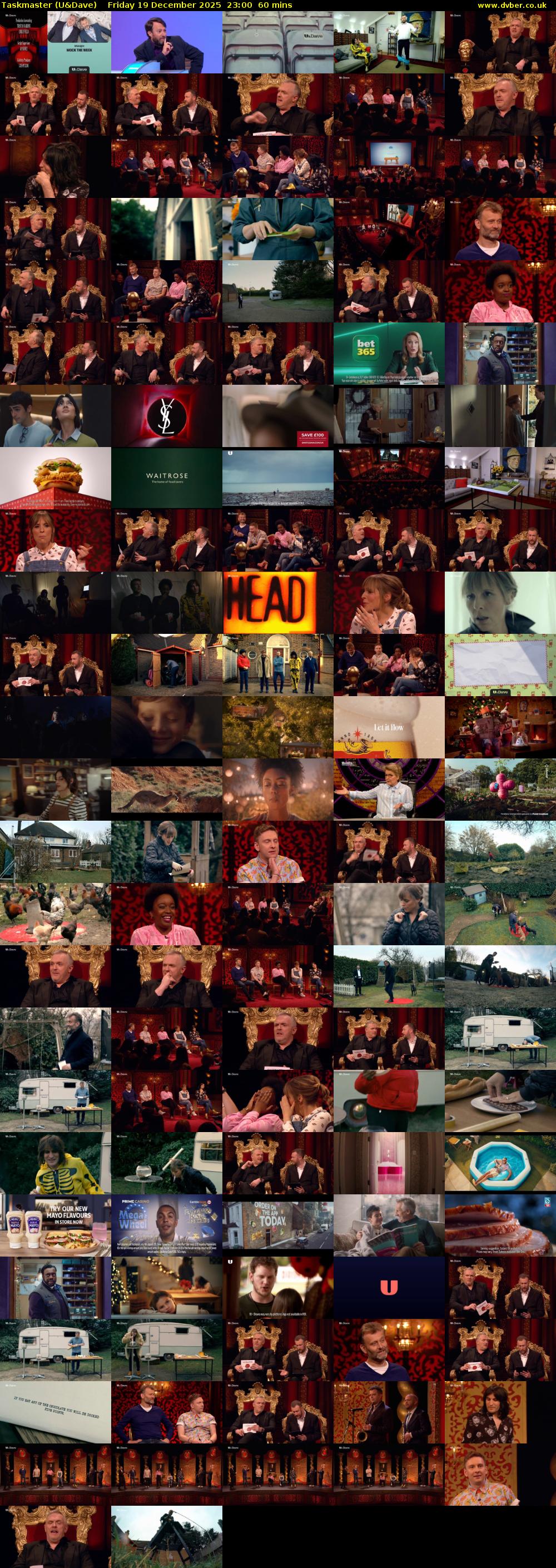 Taskmaster (U&Dave) Friday 19 December 2025 23:00 - 00:00
