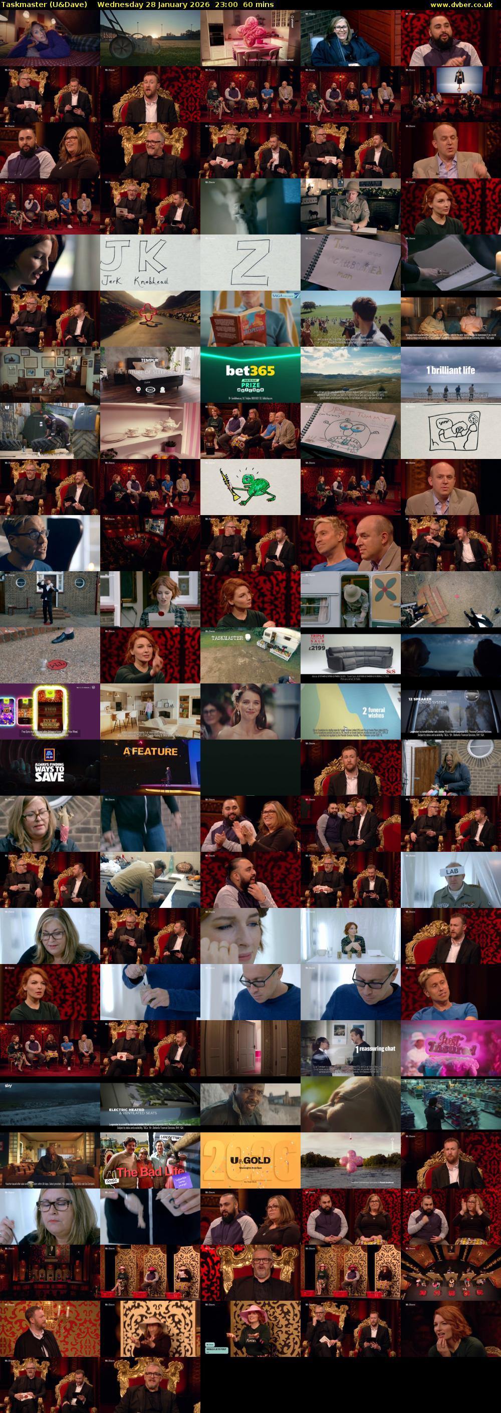 Taskmaster (U&Dave) Wednesday 28 January 2026 23:00 - 00:00