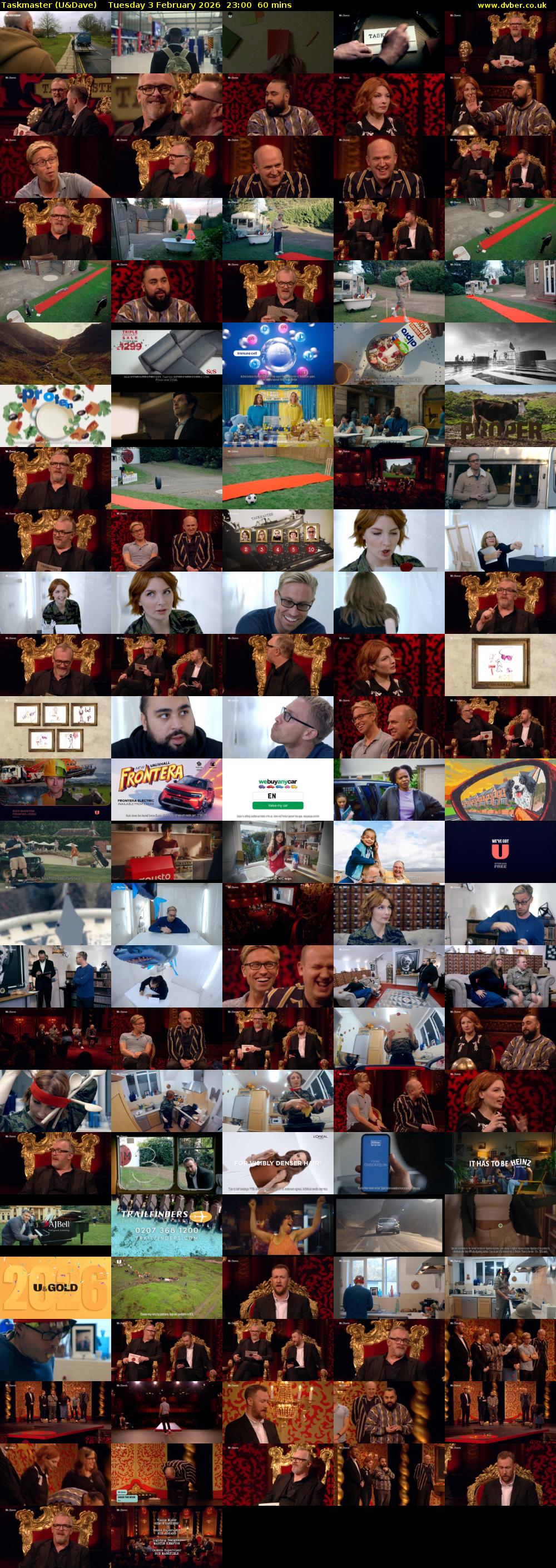 Taskmaster (U&Dave) Tuesday 3 February 2026 23:00 - 00:00