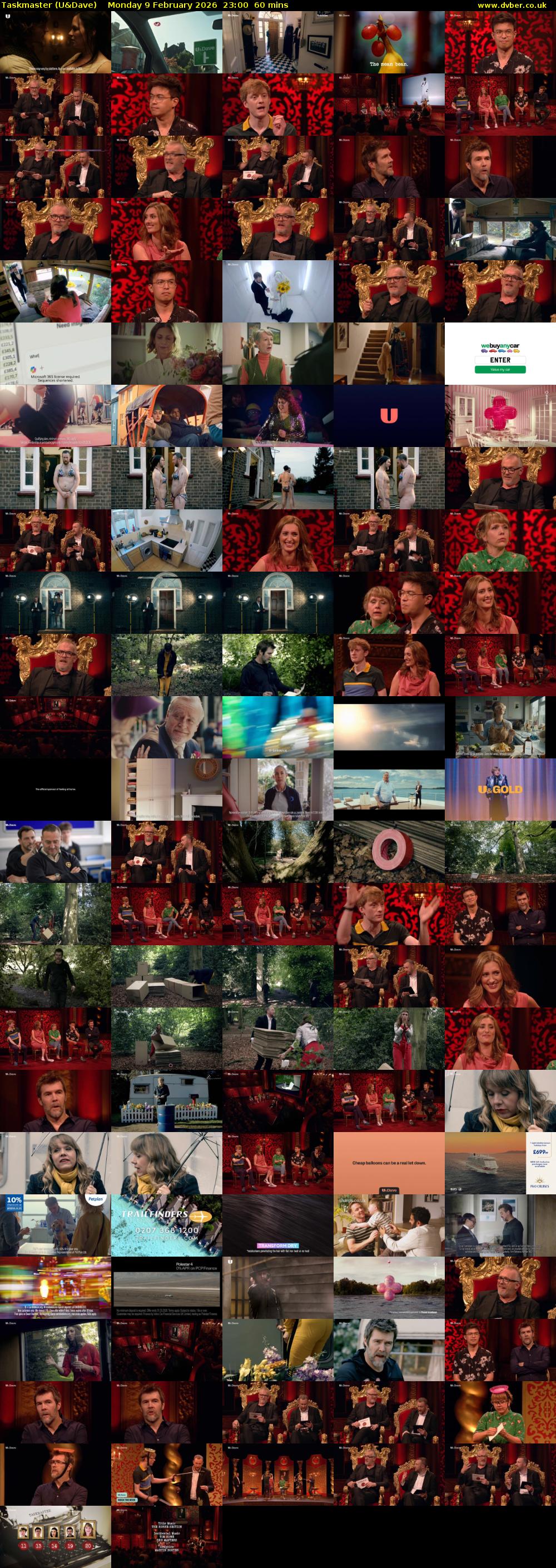 Taskmaster (U&Dave) Monday 9 February 2026 23:00 - 00:00