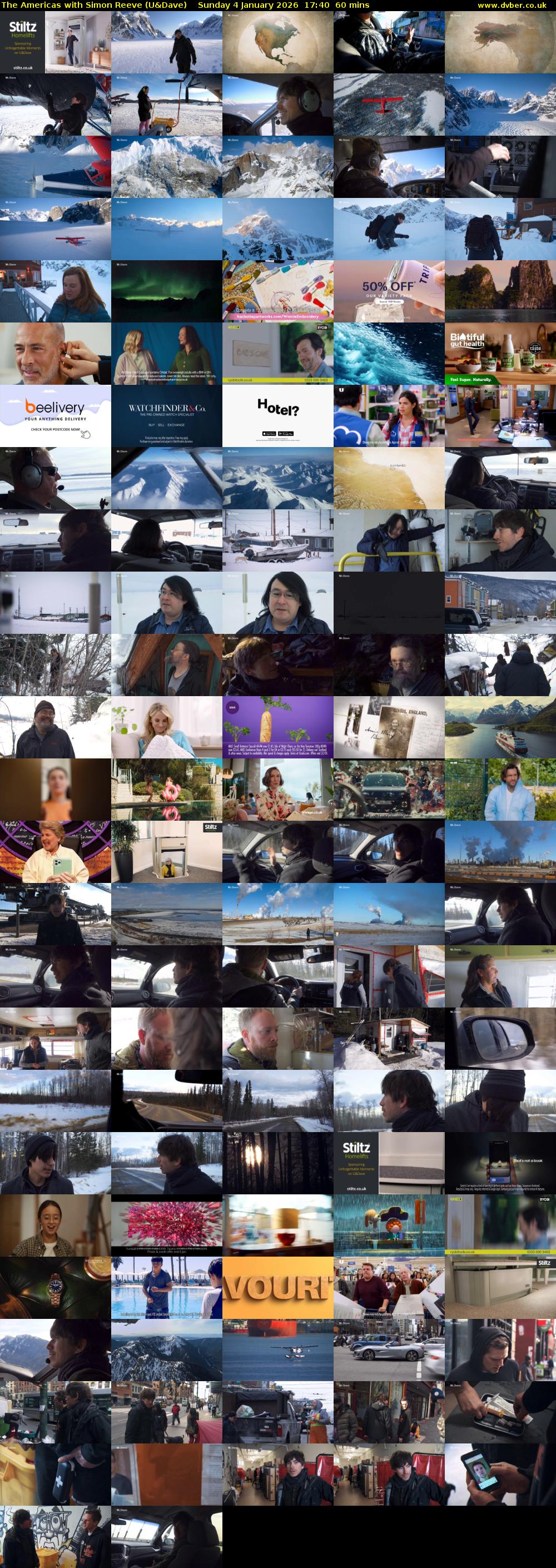 The Americas with Simon Reeve (U&Dave) Sunday 4 January 2026 17:40 - 18:40