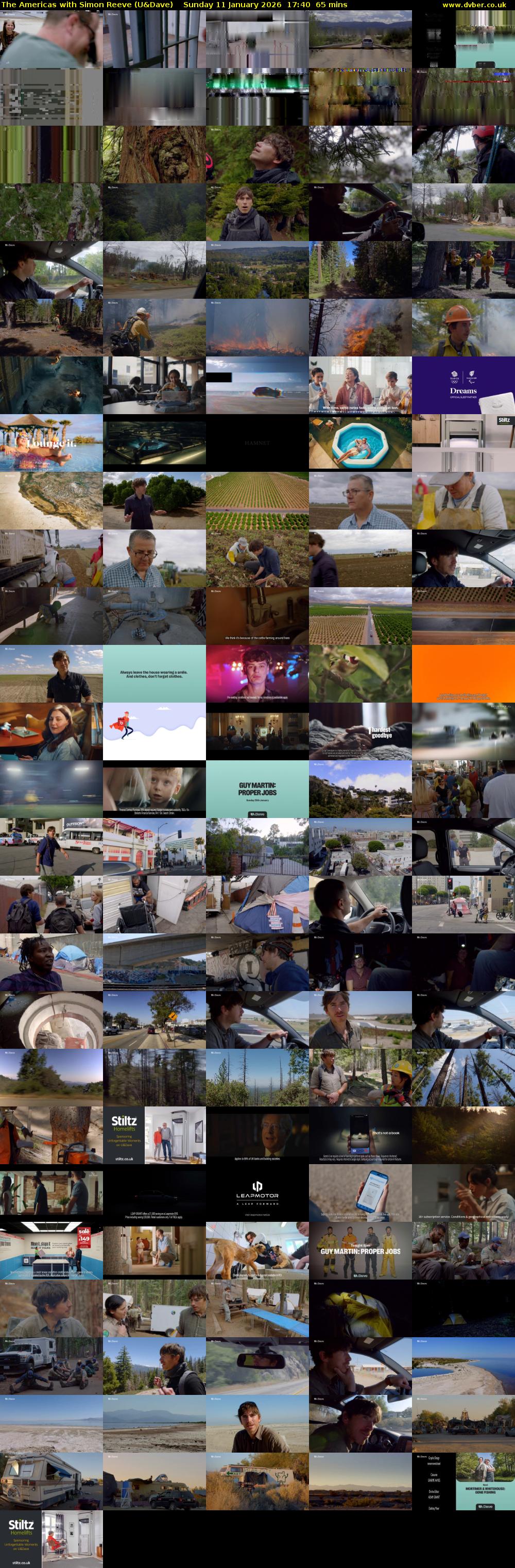 The Americas with Simon Reeve (U&Dave) Sunday 11 January 2026 17:40 - 18:45