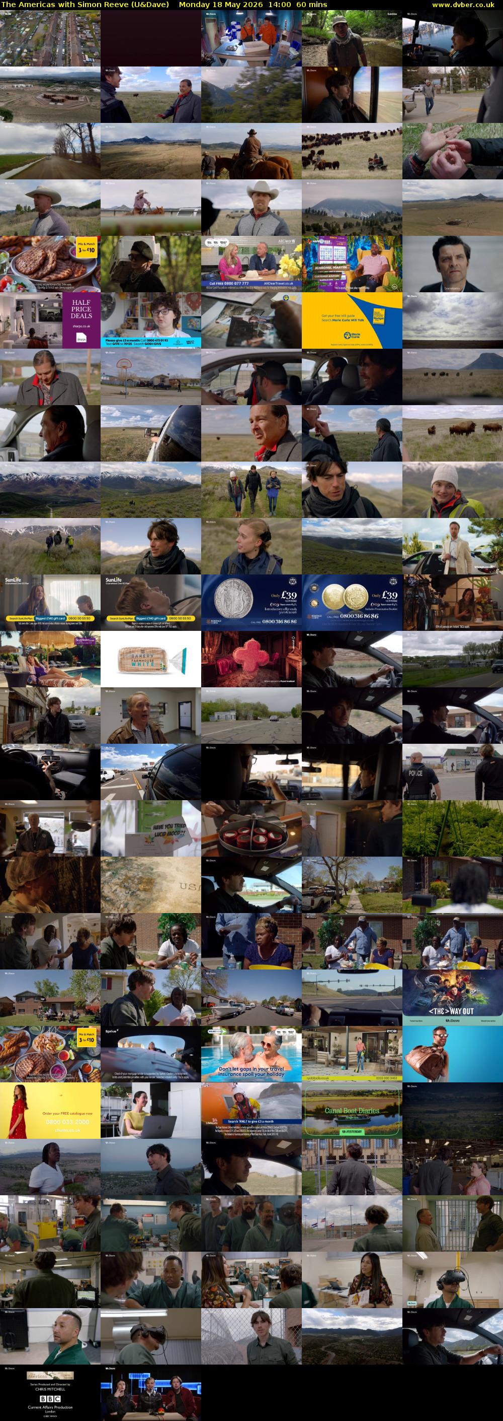 The Americas with Simon Reeve (U&Dave) Monday 18 May 2026 14:00 - 15:00