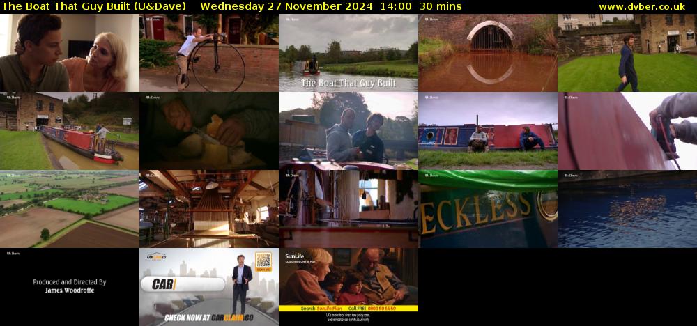 The Boat That Guy Built (U&Dave) Wednesday 27 November 2024 14:00 - 14:30