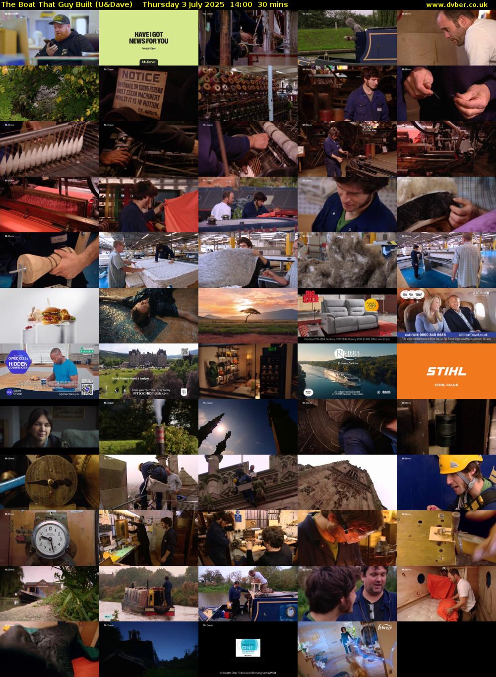 The Boat That Guy Built (U&Dave) Thursday 3 July 2025 14:00 - 14:30