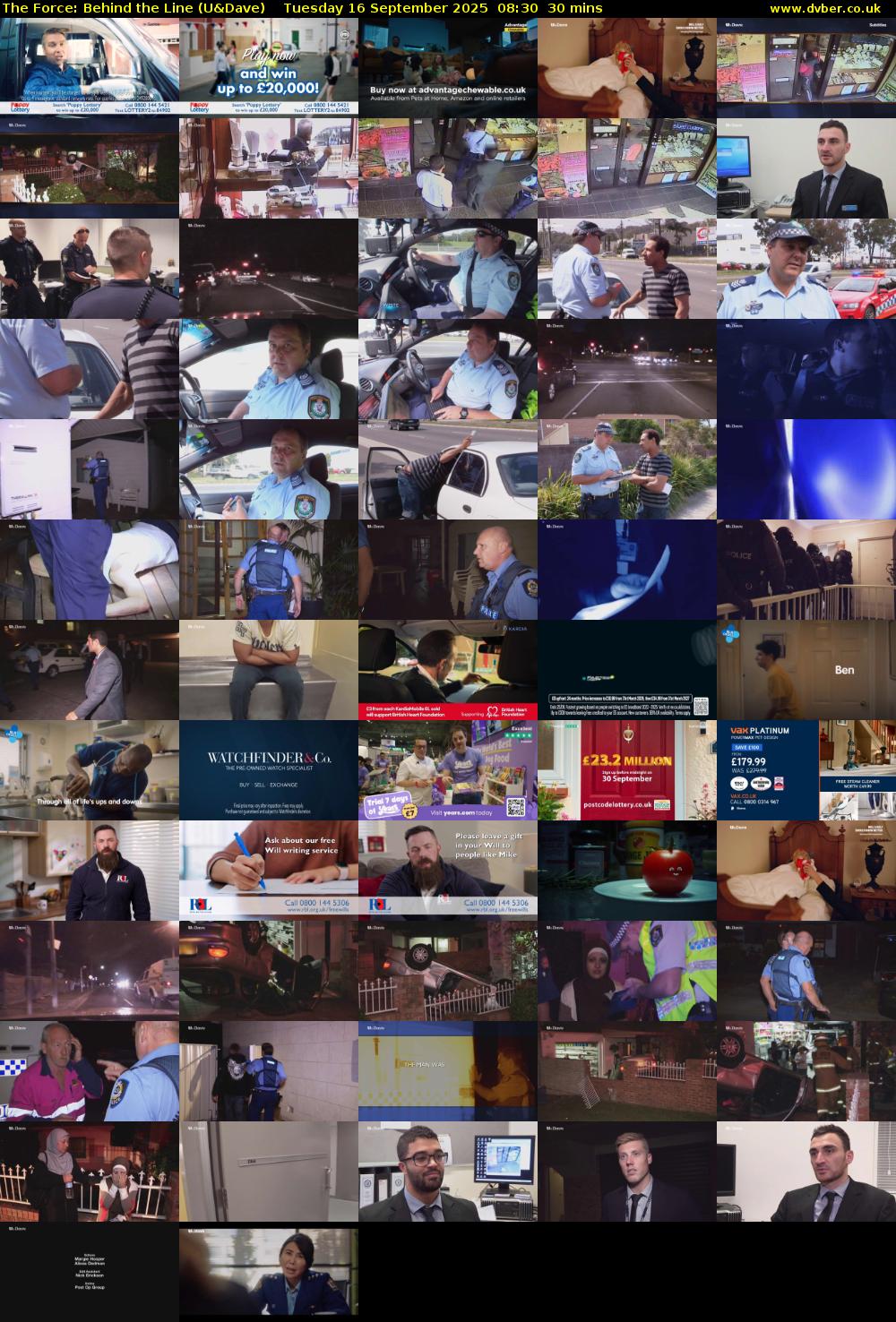 The Force: Behind the Line (U&Dave) Tuesday 16 September 2025 08:30 - 09:00