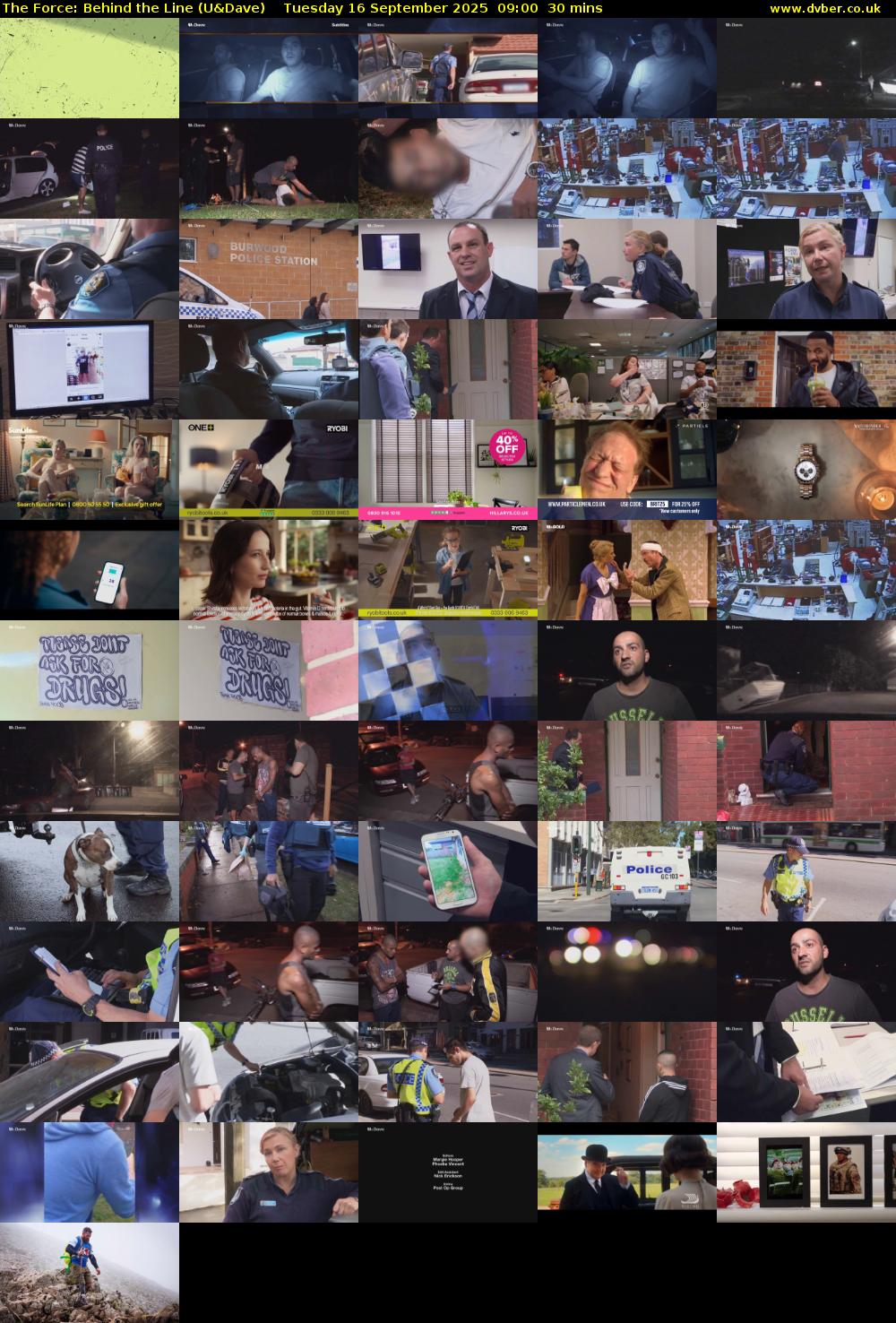 The Force: Behind the Line (U&Dave) Tuesday 16 September 2025 09:00 - 09:30