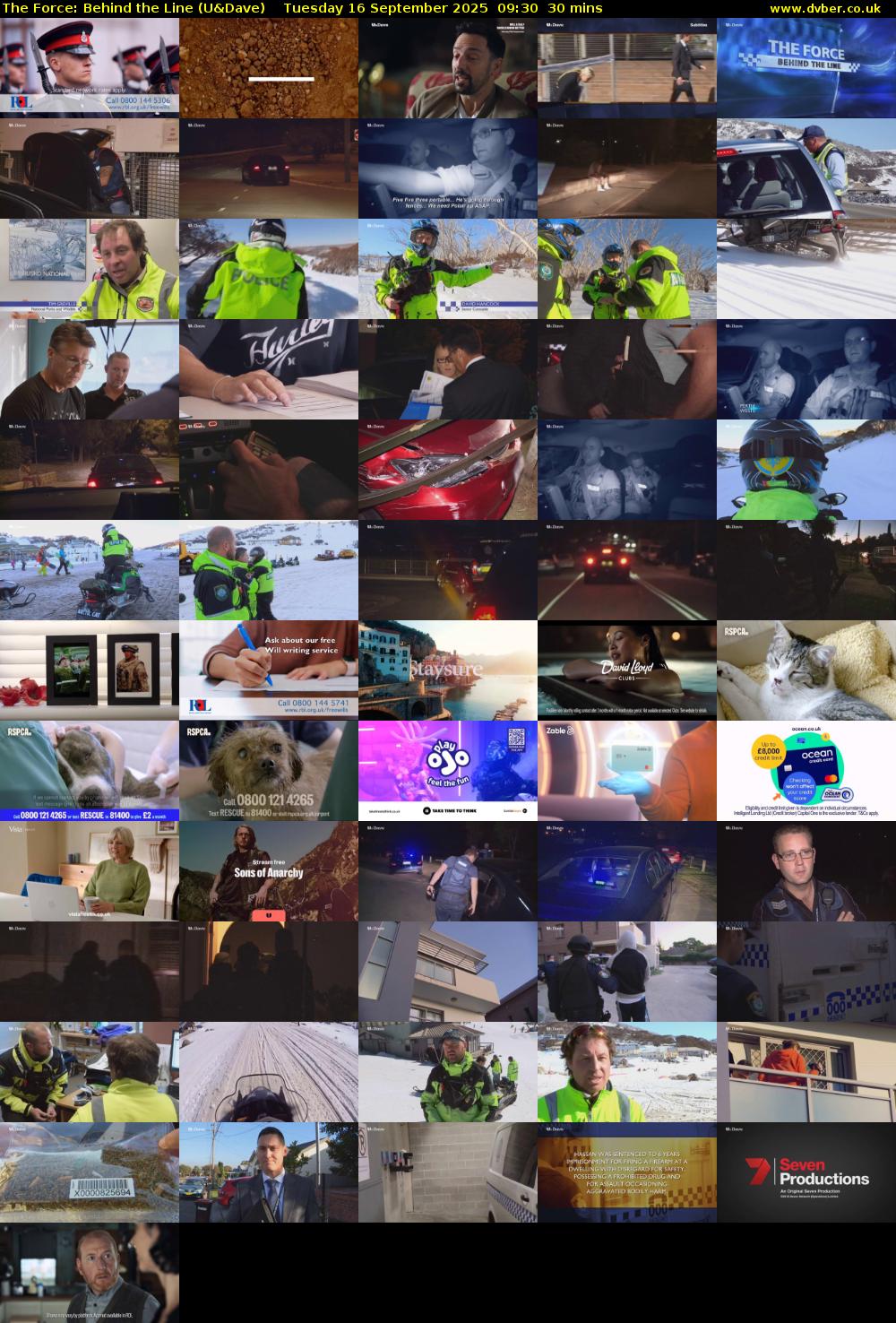 The Force: Behind the Line (U&Dave) Tuesday 16 September 2025 09:30 - 10:00