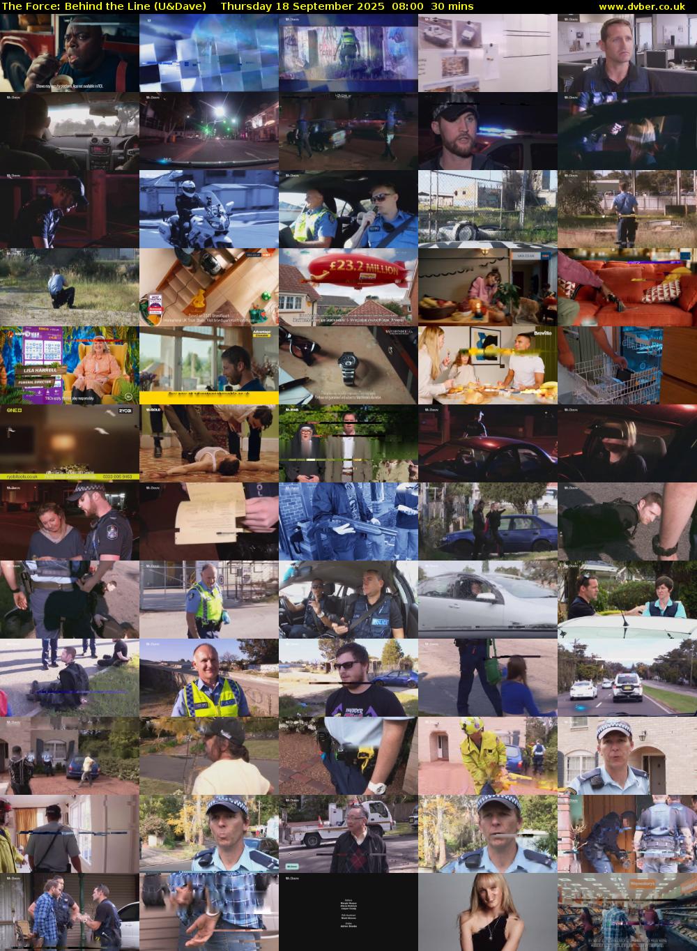 The Force: Behind the Line (U&Dave) Thursday 18 September 2025 08:00 - 08:30