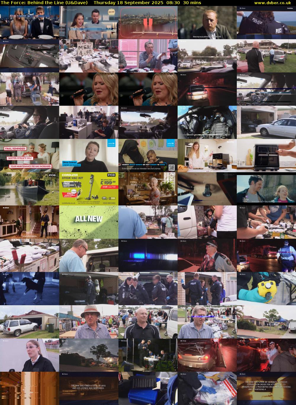 The Force: Behind the Line (U&Dave) Thursday 18 September 2025 08:30 - 09:00