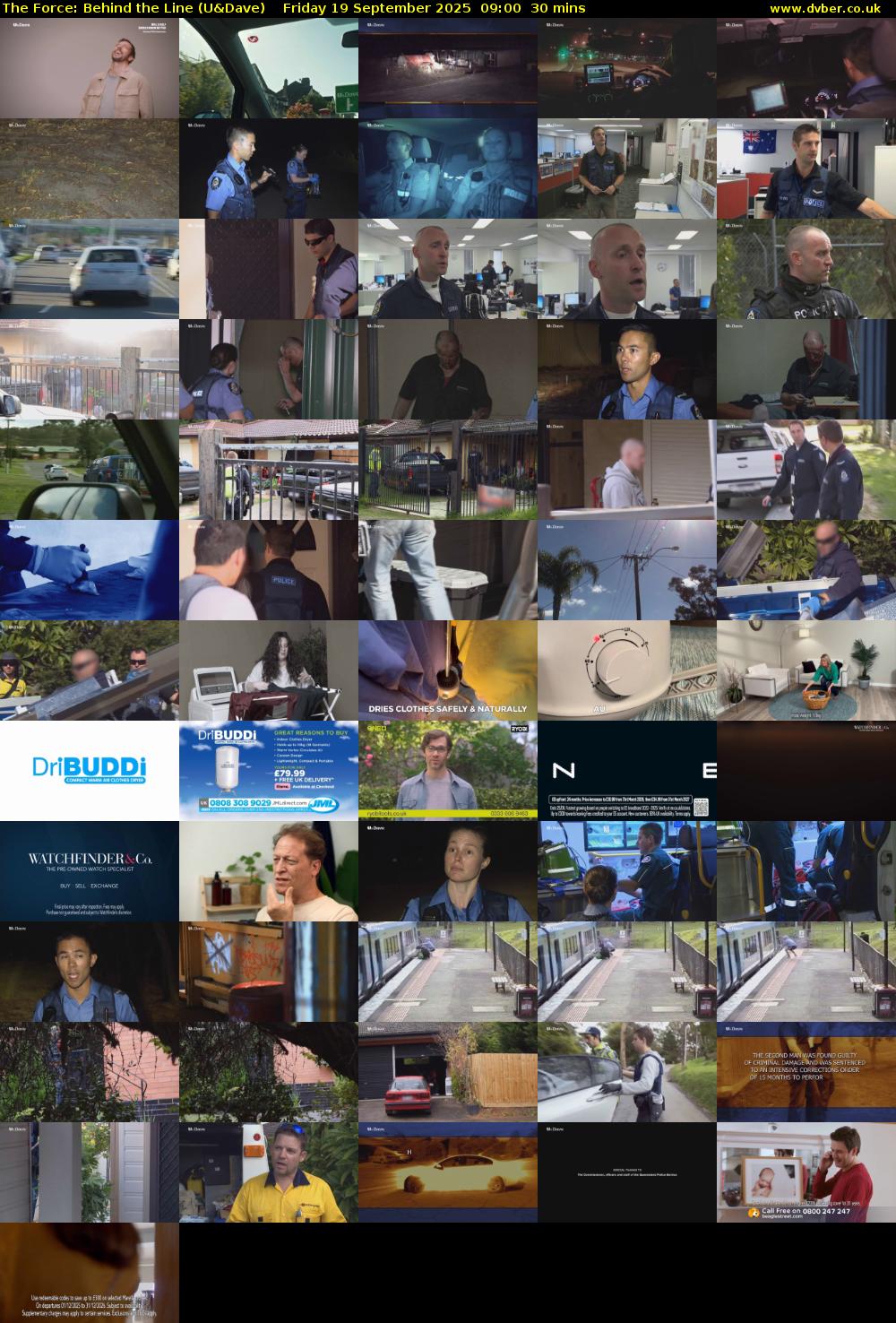 The Force: Behind the Line (U&Dave) Friday 19 September 2025 09:00 - 09:30