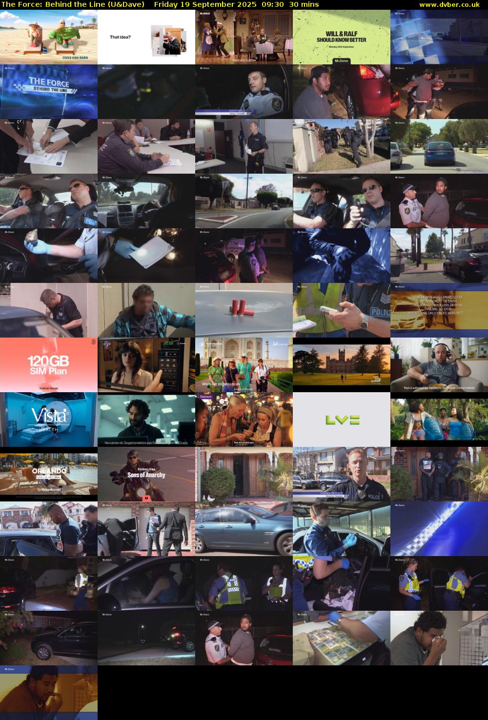 The Force: Behind the Line (U&Dave) Friday 19 September 2025 09:30 - 10:00