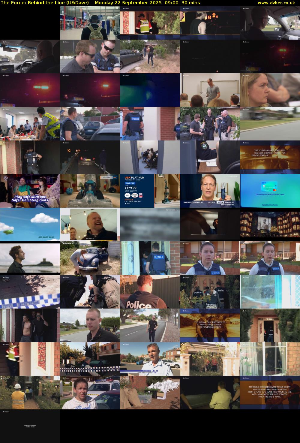 The Force: Behind the Line (U&Dave) Monday 22 September 2025 09:00 - 09:30