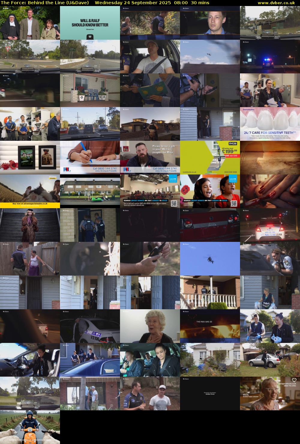 The Force: Behind the Line (U&Dave) Wednesday 24 September 2025 08:00 - 08:30