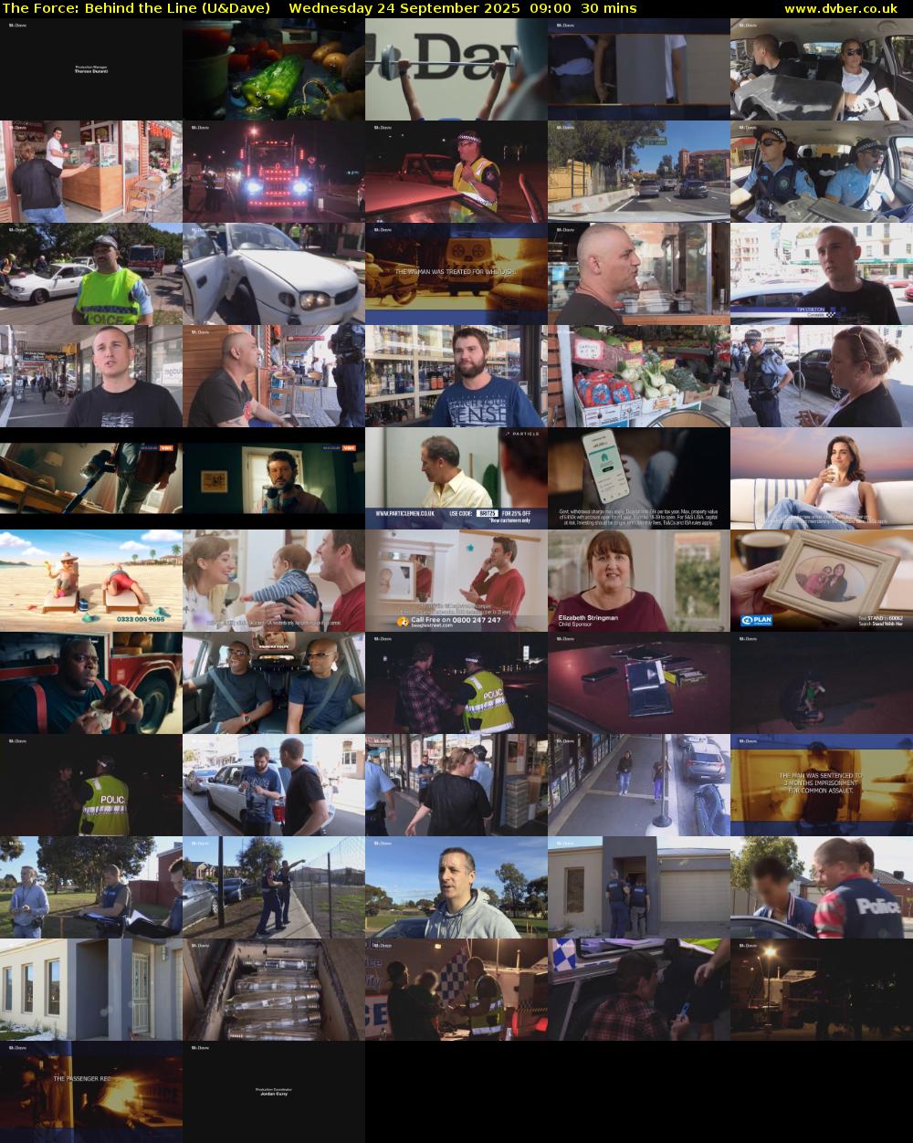 The Force: Behind the Line (U&Dave) Wednesday 24 September 2025 09:00 - 09:30