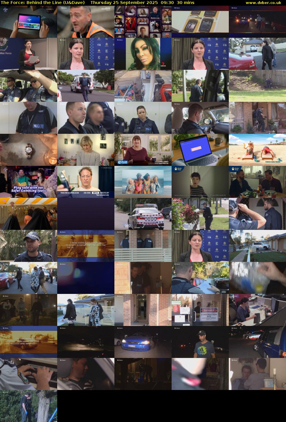 The Force: Behind the Line (U&Dave) Thursday 25 September 2025 09:30 - 10:00