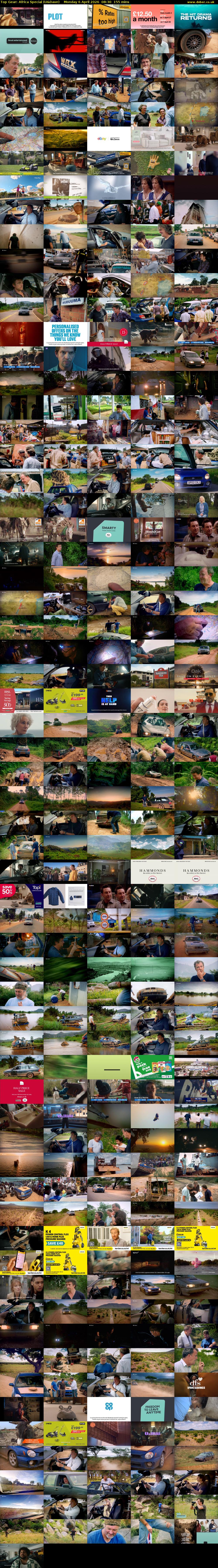 Top Gear: Africa Special (U&Dave) Monday 6 April 2026 08:30 - 11:05