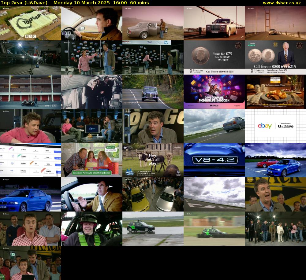 Top Gear (U&Dave) Monday 10 March 2025 16:00 - 17:00